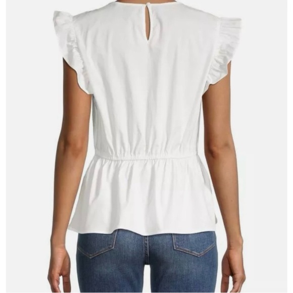 Off white Ruffle Sleeve Top Size Large MSRP $158 New with Tags!! - Picture 2 of 10